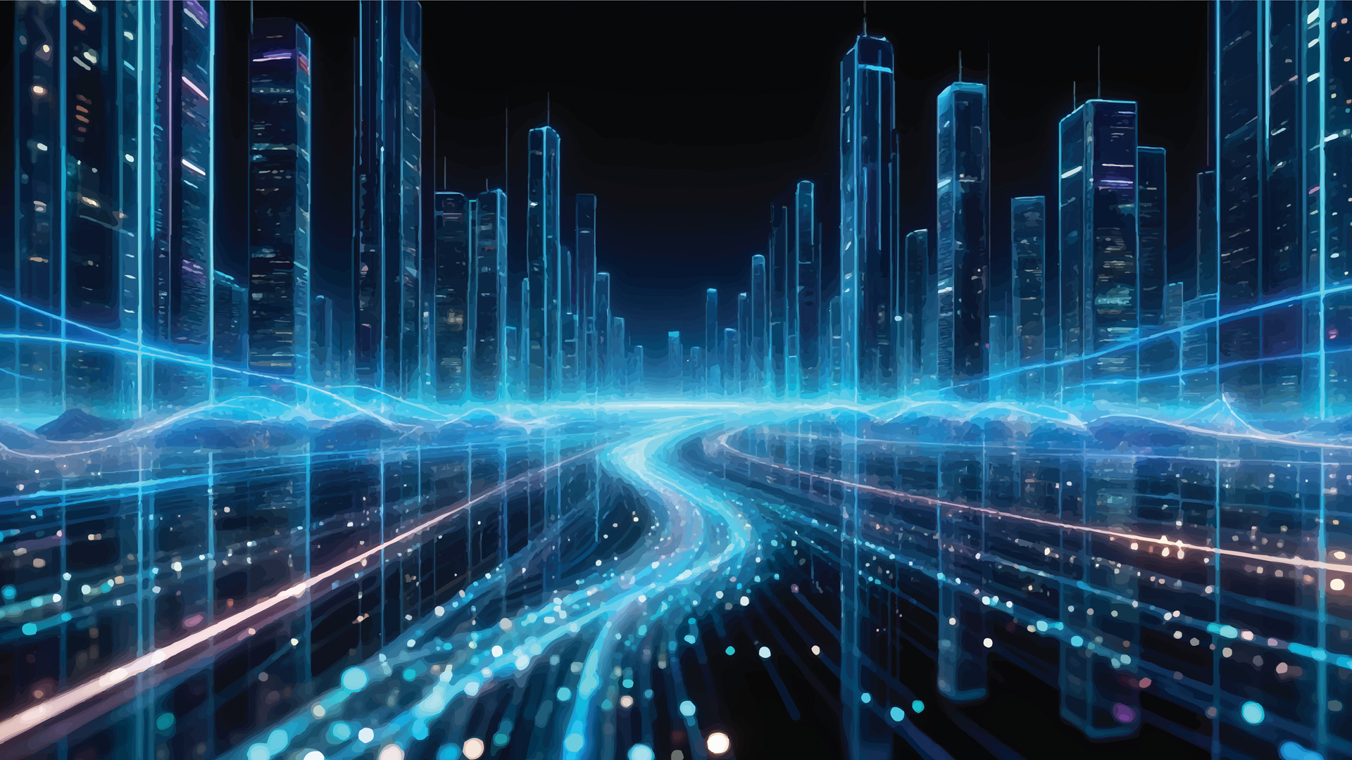 digital abstract flux city background